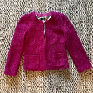 J.Crew Boucle Vibrant PINK Blazer Jacket like Chanel Size 2